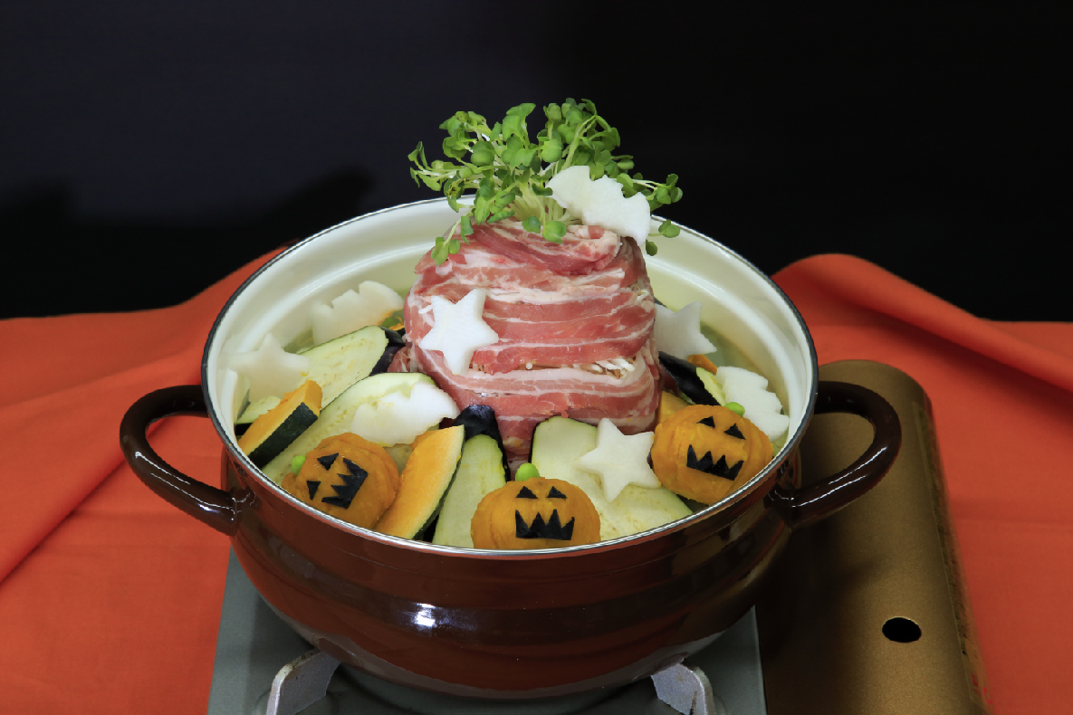 ハロウィン肉タワー鍋